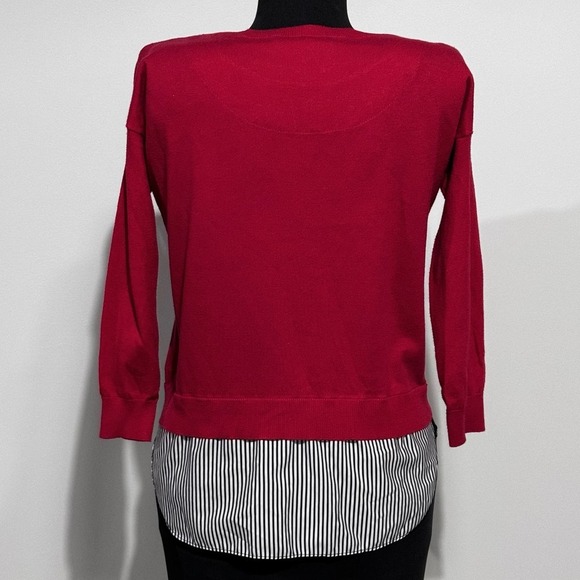 Lauren Ralph Lauren Layered Mix Media Sweater, Striped Tail size Small Petite - Picture 7 of 12